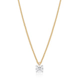 18ct Yellow and White Gold Four Claw Set Round Brilliant Cut Diamond Pendant
