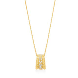 18ct Yellow Gold Pave Set Round Brilliant Cut Diamond Barrel Pendant and Chain