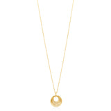18ct Yellow Gold Circular Pendant and Chain