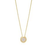 18ct Yellow Gold Pave Set Round Brilliant Cut Diamond Pendant and Chain