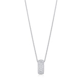 18ct White Gold Grain Set Round Brilliant Cut Diamond Pendant and Chain