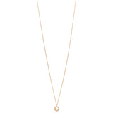 18ct Rose Gold Grain Set Round Brilliant Cut Diamond Circular Pendant and Chain