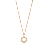 18ct Rose Gold Grain Set Round Brilliant Cut Diamond Circular Pendant and Chain