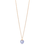 18ct Rose Gold Chalcedony and Round Brilliant Cut Diamond Pendant and Chain