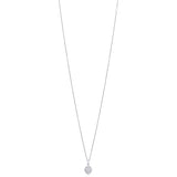 18ct White Gold Pave Set Round Brilliant Cut Diamond Pendant and Chain