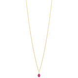 18ct Yellow Gold Four Claw Set Oval Cut Pink Tourmaline and Round Brilliant Cut Diamond Pendant and Chain