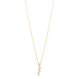 18ct Yellow Gold Rub Set Round Brilliant Cut Diamond Drop Pendant and Chain