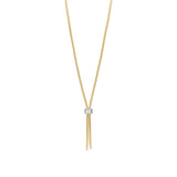 18ct Yellow and White Gold Baguette Cut Diamond and Round Brilliant Cut Lariat