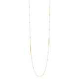 18ct Yellow Gold Rub Set Round Brilliant Cut Diamond Necklace