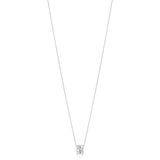 18ct White Gold Pave Set Round Brilliant Cut Diamond Pendant and Chain