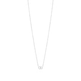 18ct White Gold Pave Set Round Brilliant Cut Diamond Double Circular Pendant and Chain