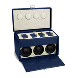 Scatola del Tempo 7RT Blue and White Leather Watch Winder and Storage