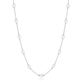 18ct White Gold Akoya Cultured Pearl Chain Necklace