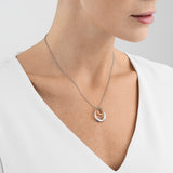 Georg Jensen Offspring Silver and 18ct Rose Gold Pendant and Chain