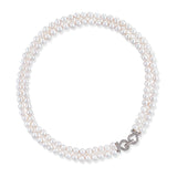 18ct White Gold Akoya Cultured Pearl Two Strand Necklace