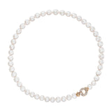 18ct Yellow Gold Akoya Cultured Pearl Single Strand Necklace