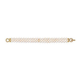 18ct Yellow Gold Akoya Cultured Pearl Two Strand Bracelet