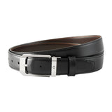 Montblanc Black and Brown Calfskin Leather Reversible Belt