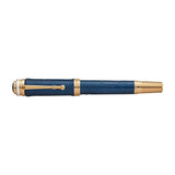 Montblanc Great Characters Homage to Queen Special Edition Yellow Gold Plated Blue Precious Resin Fountain Pen (Medium Nib)