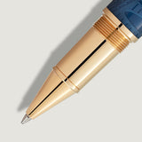 Montblanc Great Characters Homage to Queen Special Edition Yellow Gold Plated Blue Precious Resin Rollerball Pen