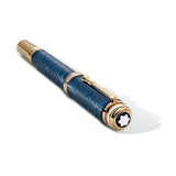 Montblanc Great Characters Homage to Queen Special Edition Yellow Gold Plated Blue Precious Resin Rollerball Pen
