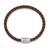 Montblanc Stainless Steel Brown Leather Bracelet