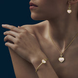Chopard Happy Hearts 18ct Yellow Gold Mother of Pearl and Diamond Pendant and Chain