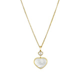 Chopard Happy Hearts 18ct Yellow Gold Mother of Pearl and Diamond Pendant and Chain