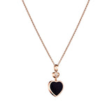 Chopard Happy Hearts 18ct Rose Gold Blue Goldstone and Diamond Pendant and Chain