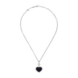 Chopard Happy Hearts 18ct White Gold Blue Goldstone and Diamond Pendant and Chain