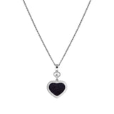 Chopard Happy Hearts 18ct White Gold Blue Goldstone and Diamond Pendant and Chain