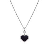 Chopard Happy Hearts 18ct White Gold Blue Goldstone and Diamond Pendant and Chain
