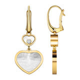 Chopard Happy Hearts 18ct Yellow Gold Mother of Pearl and Diamond Drop Earrings