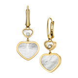 Chopard Happy Hearts 18ct Yellow Gold Mother of Pearl and Diamond Drop Earrings