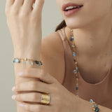 Marco Bicego Paradise 18ct Yellow Gold Mixed Blue Topaz Bracelet