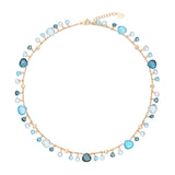 Marco Bicego Paradise 18ct Yellow Gold Mixed Blue Topaz Necklace