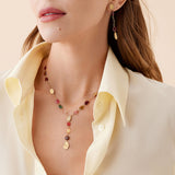 Marco Bicego Lunaria 18ct Yellow Gold Multicoloured Tourmaline and Diamond Necklace