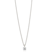 18ct White Gold Four Claw Set Round Brilliant Cut Diamond Pendant and Chain