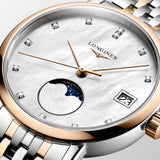 Longines Elegant Moonphase Steel and Rose Gold Capped