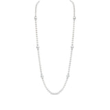 18ct White Gold South Sea Cultured Pearl and Diamond Single Strand Necklace