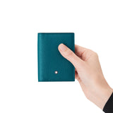 Montblanc Sartorial Fern Blue Leather Four Credit Card Wallet