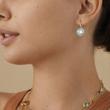 Marco Bicego Jaipur 18ct Yellow Gold Sky Blue Topaz and Diamond Drop Earrings