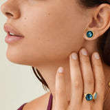 Marco Bicego Jaipur 18ct Yellow Gold London Blue Topaz Stud Earrings