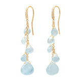Marco Bicego Paradise 18ct Yellow Gold Aquamarine and Diamond Drop Earrings