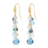 Marco Bicego Paradise 18ct Yellow Gold Mixed Blue Topaz Drop Earrings