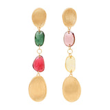 Marco Bicego Lunaria 18ct Yellow Gold Multicoloured Tourmaline and Diamond Drop Earrings