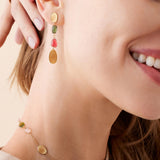 Marco Bicego Lunaria 18ct Yellow Gold Multicoloured Tourmaline and Diamond Drop Earrings