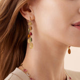 Marco Bicego Lunaria 18ct Yellow Gold Multicoloured Tourmaline and Diamond Drop Earrings