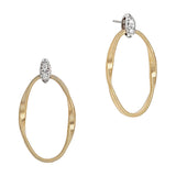 Marco Bicego Marrakech Onde 18ct Yellow and White Gold Diamond Drop Earrings
