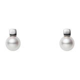 Mikimoto Cube 18ct White Gold Akoya Cultured Pearl Stud Earrings